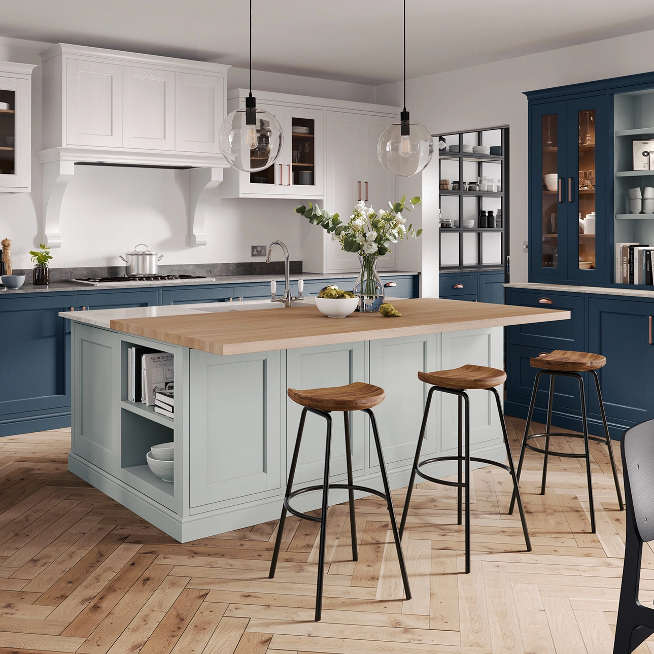 ENNOR Classic Shaker Style Kitchen Cabinets | Custom Two-Tone Kitchen Design | Ennor