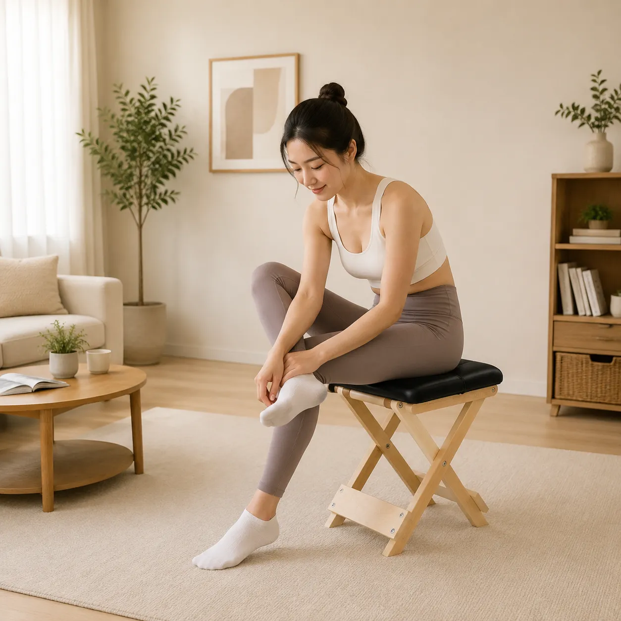 Maple Pulley Tower Stool