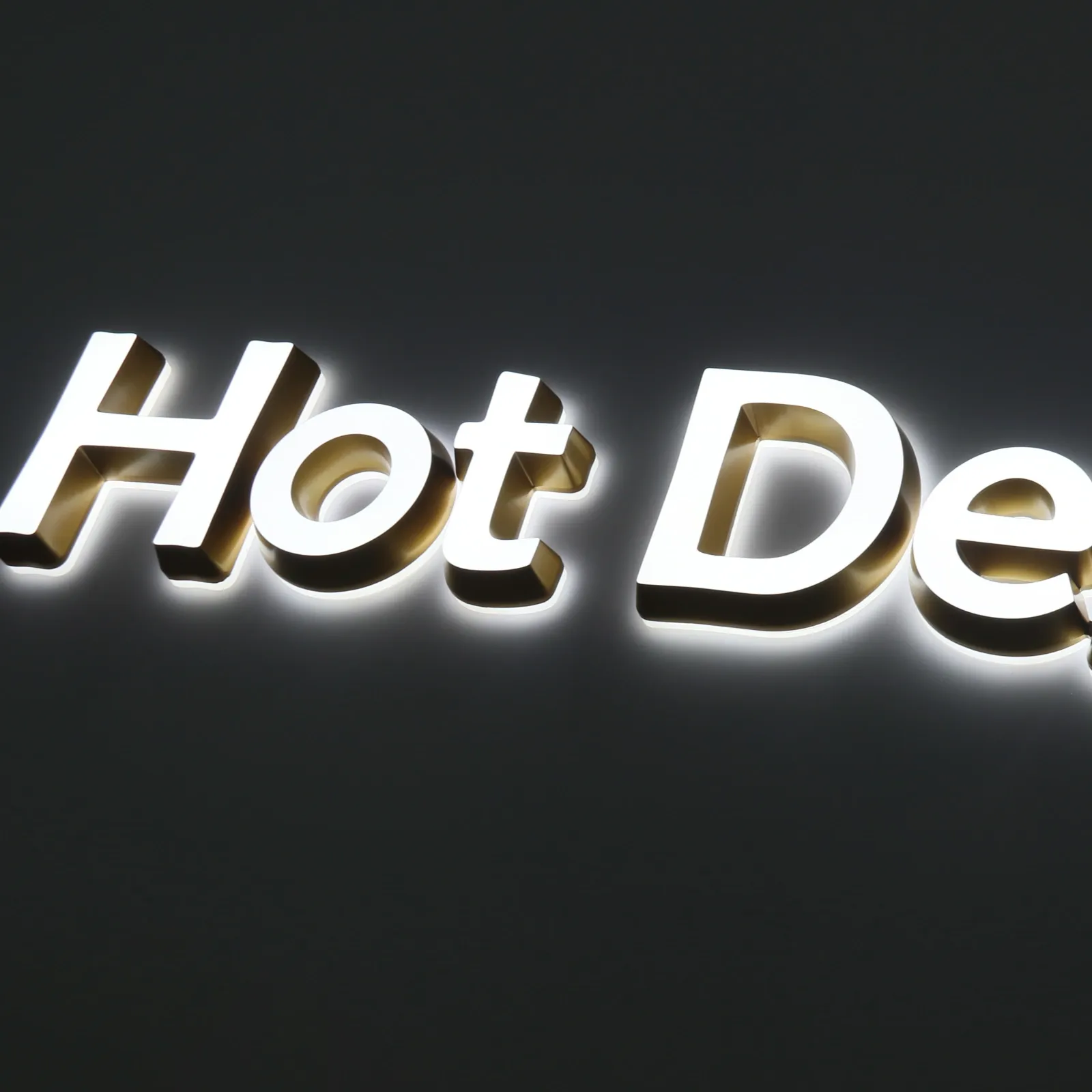 Custom Beveled Edge Mini Acrylic LED Letters | Front &amp; Back Dual Lit