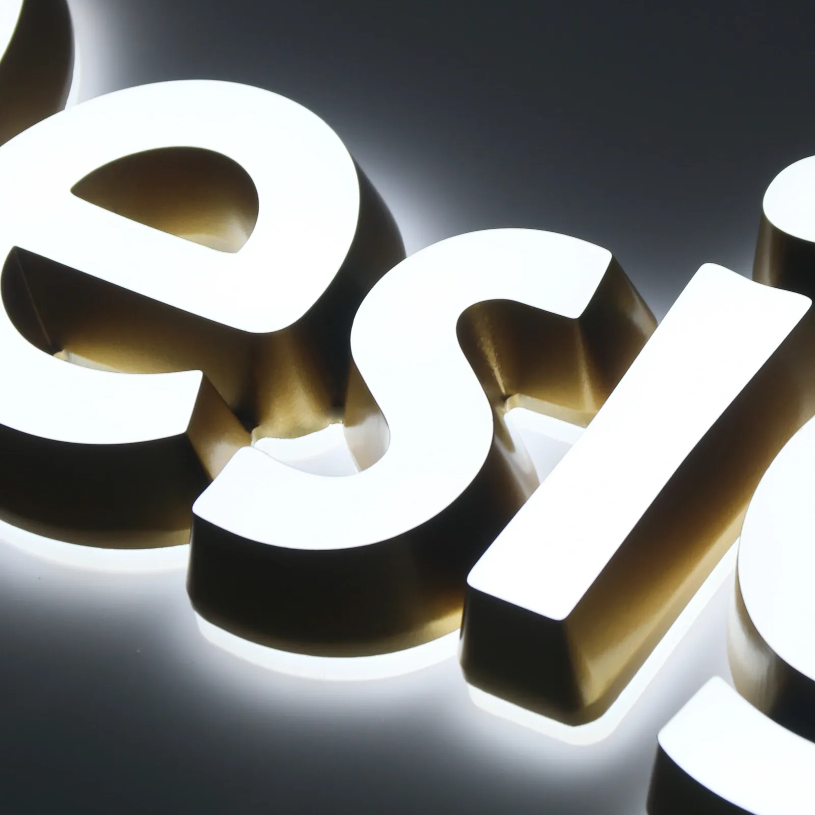 Custom Beveled Edge Mini Acrylic LED Letters | Front and Back Dual Lit