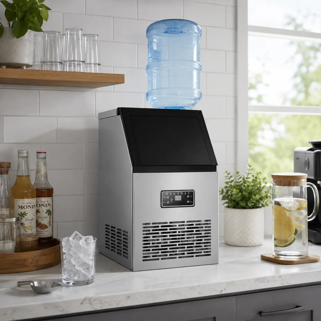 Heavy-Duty Commercial Square Ice Cube Maker IC-0009 with Dual Water-Inlet Modes