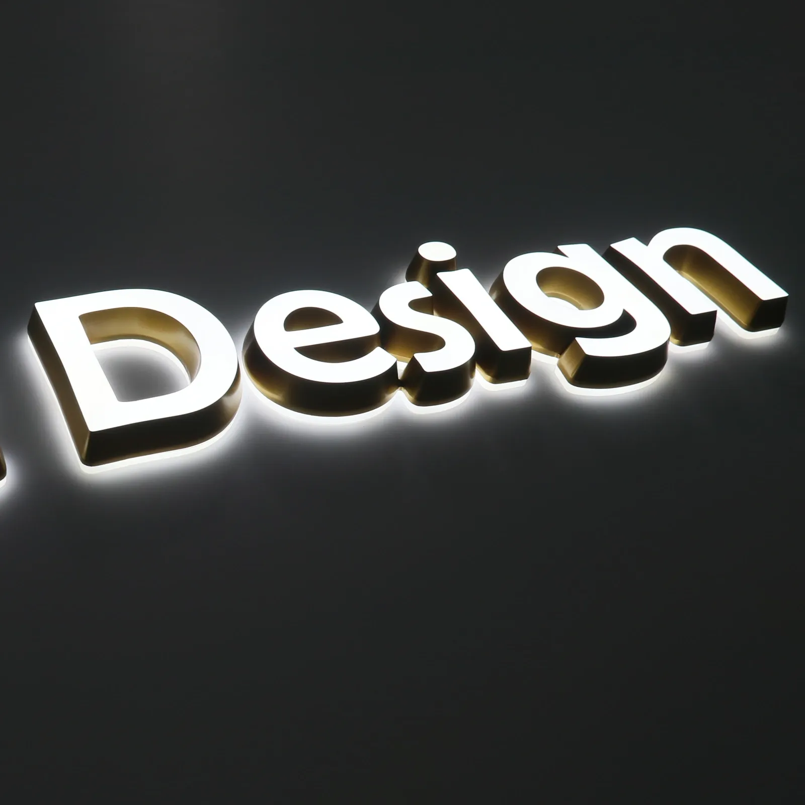 Custom Beveled Edge Mini Acrylic LED Letters | Front and Back Dual Lit
