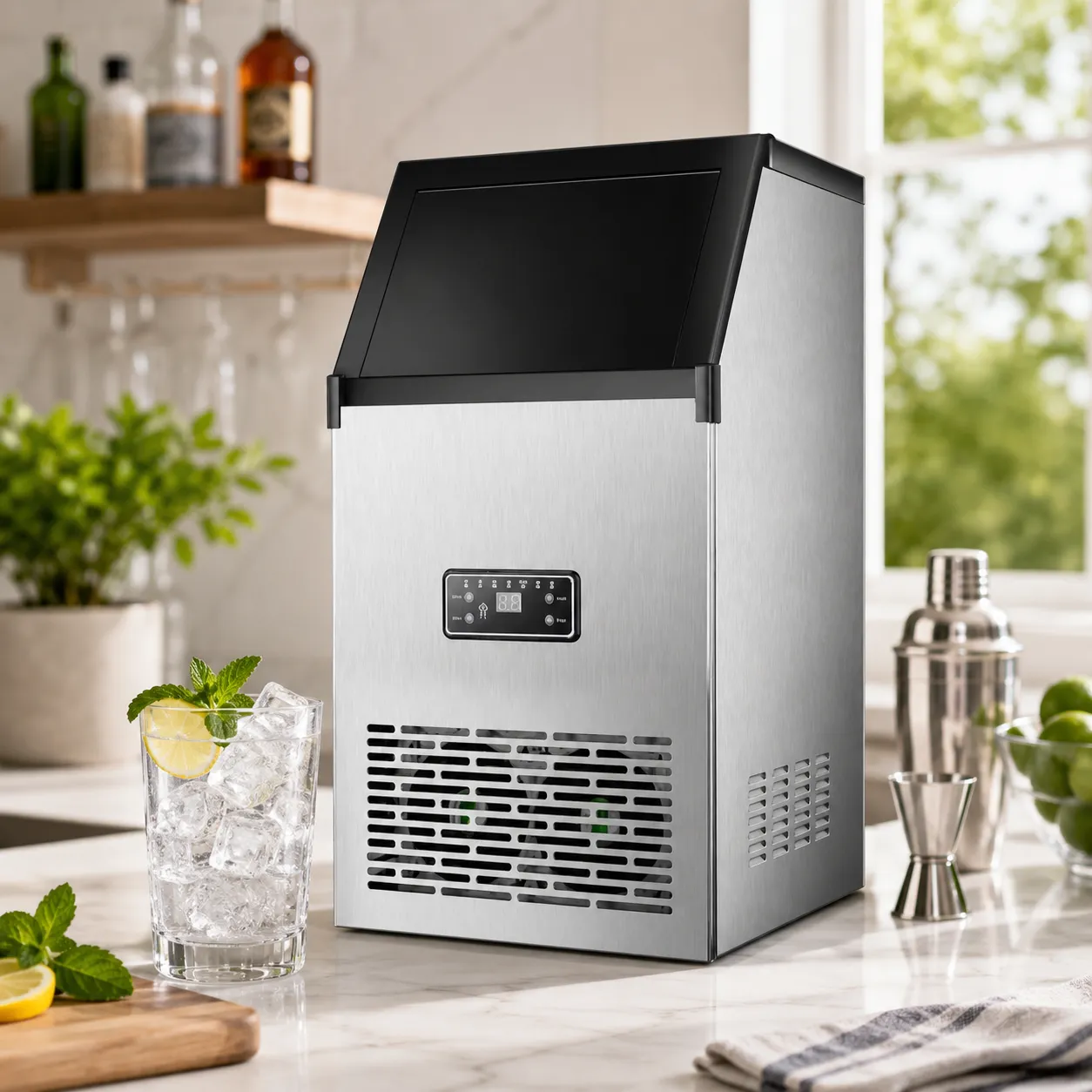 Heavy-Duty Commercial Freestanding Square Ice Maker IC-0008 / GK38B