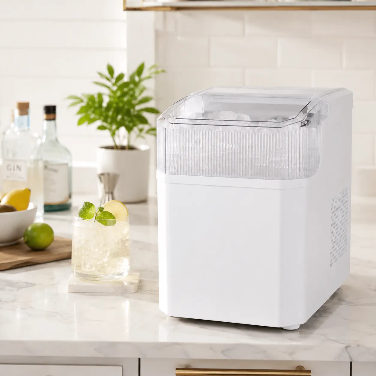 Portable Countertop Bullet Ice Maker IC-007A PLASTIC with High-Gloss Polymer Body