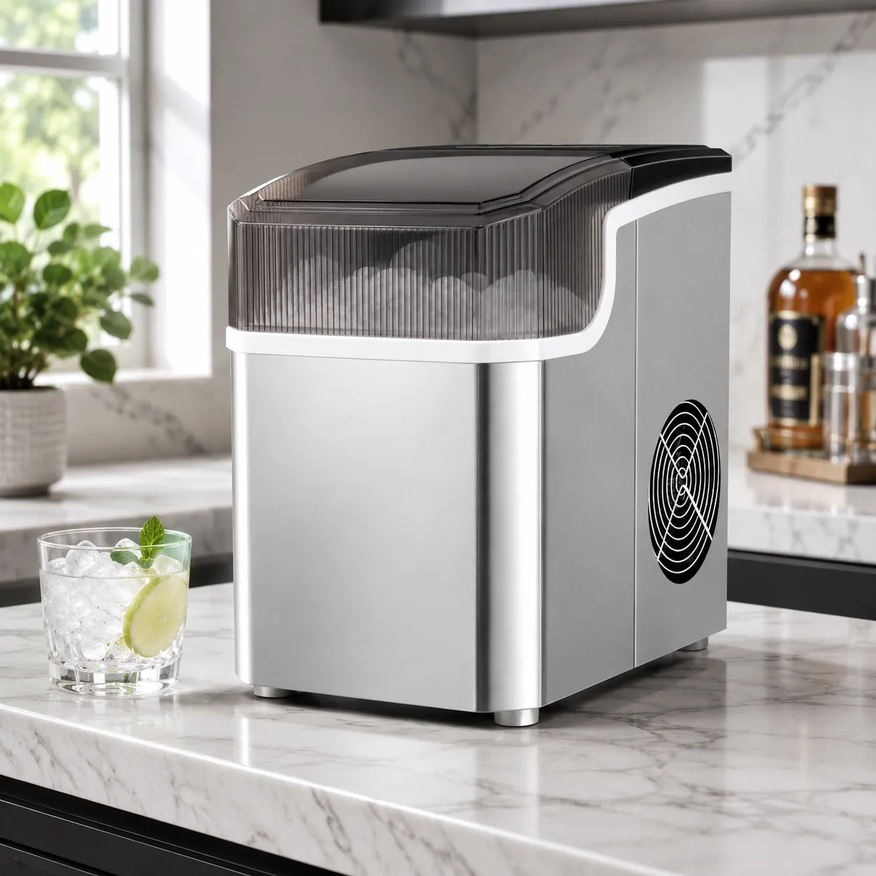 Premium Stainless Steel Countertop Bullet Ice Maker IC-007A METAL
