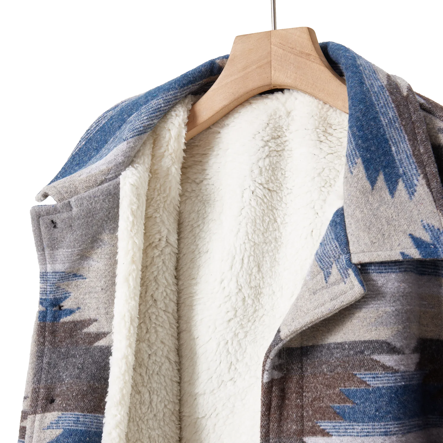 Men's Jacquard Wool-Blend &amp; Sherpa Jacket