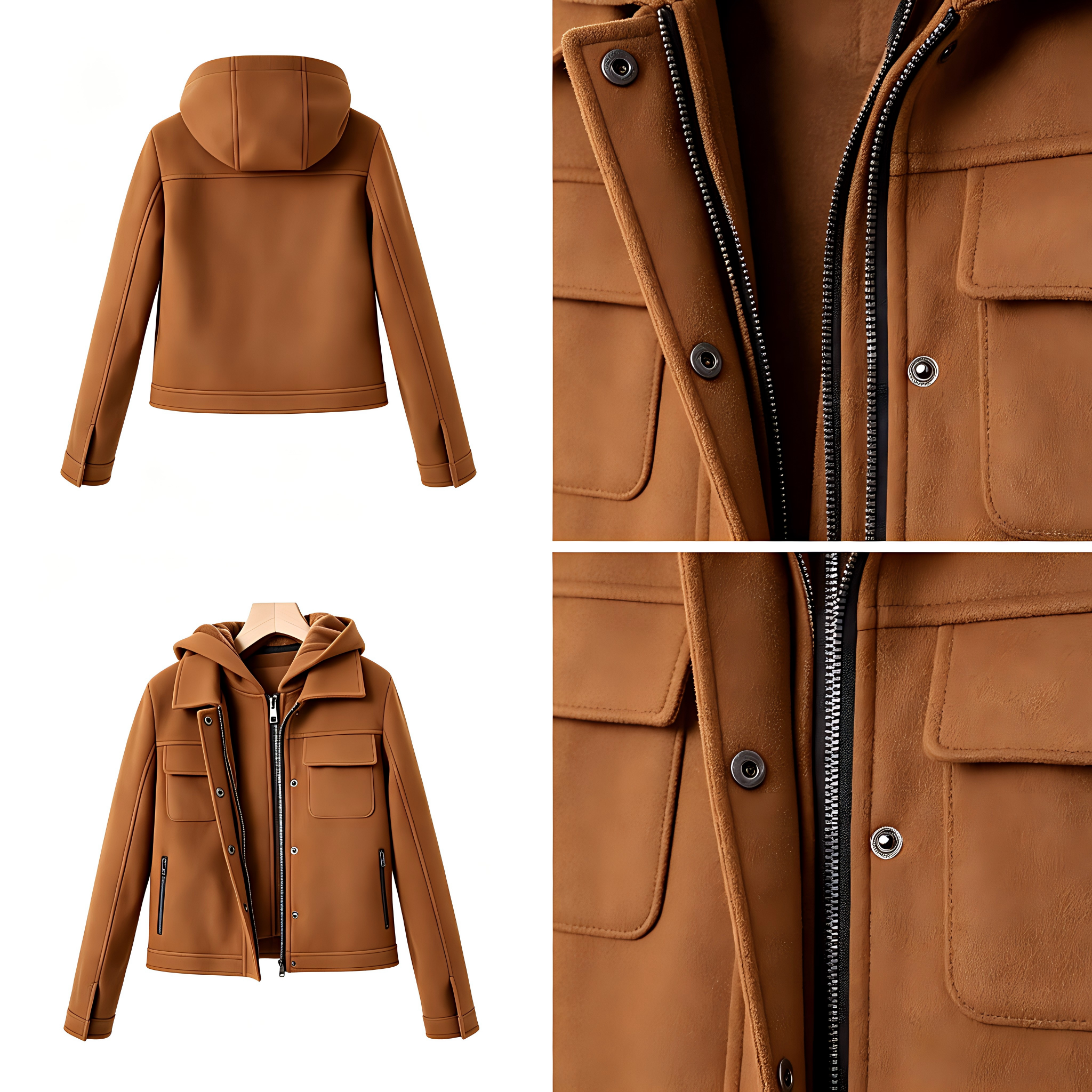 Women's Wool-Blend Jacket with Detachable Hood.png