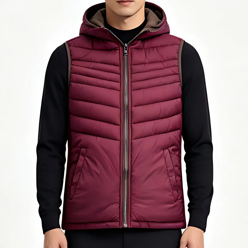Reversible Hooded Men's Down Vest