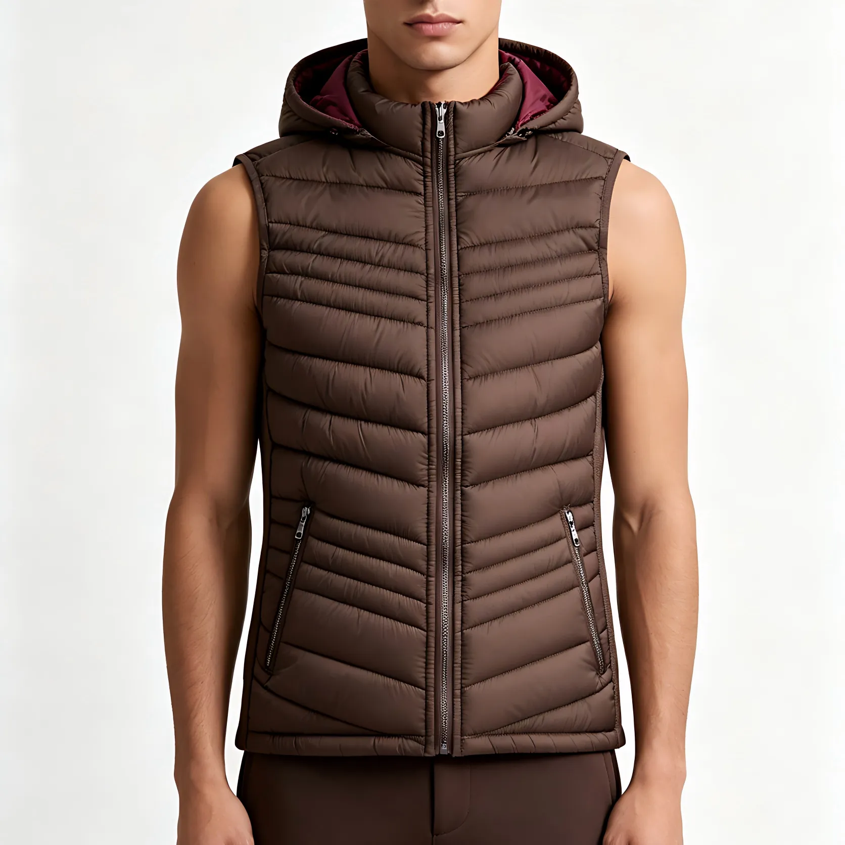Reversible Hooded Men's Down Vest