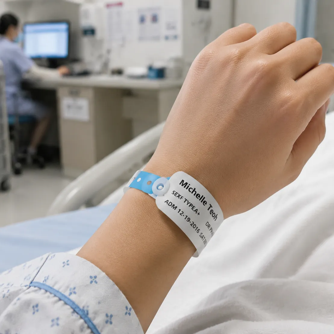 RFID Thermal Printing Wristband, Disposable Hospital Patient ID Band, Waterproof RFID Wristband for Events &amp; Healthcare