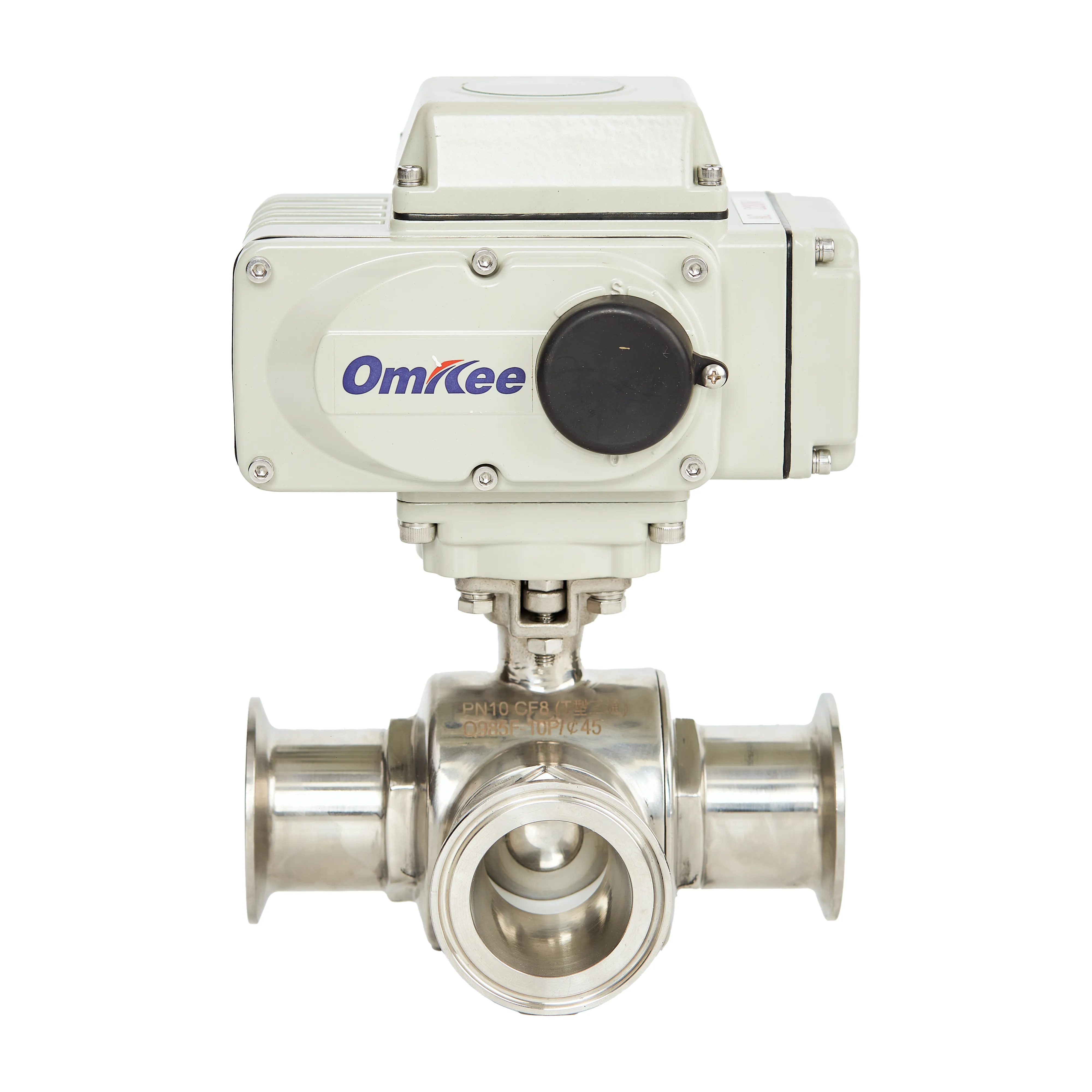 Q985F-10P / Φ102 Sanitary Tri-Clamp Electric 3-Way Ball Valve