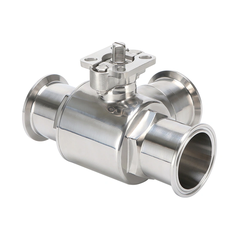 Sanitary Direct-Mount Tri-Clamp 3-Way Ball Valve