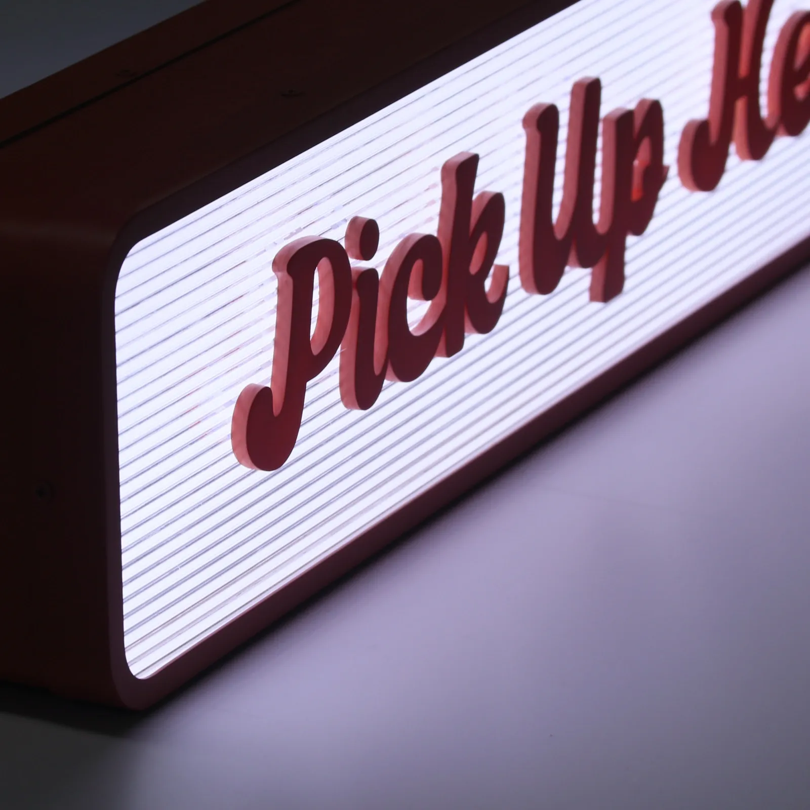 Custom Double Sided Blade Sign Projecting Light Box | Fluted Acrylic and Baked Paint Finish
