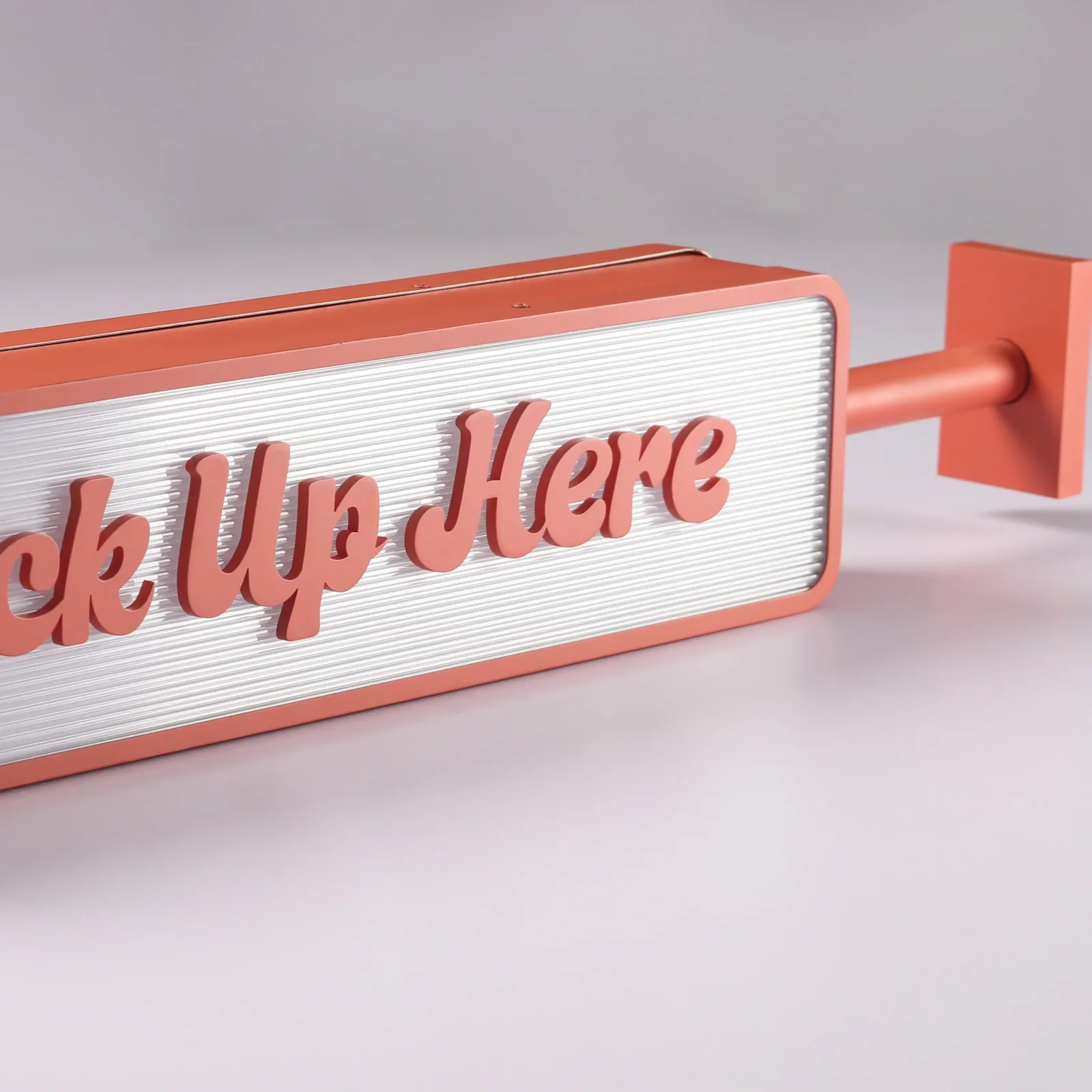 Custom Double Sided Blade Sign Projecting Light Box | Fluted Acrylic and Baked Paint Finish