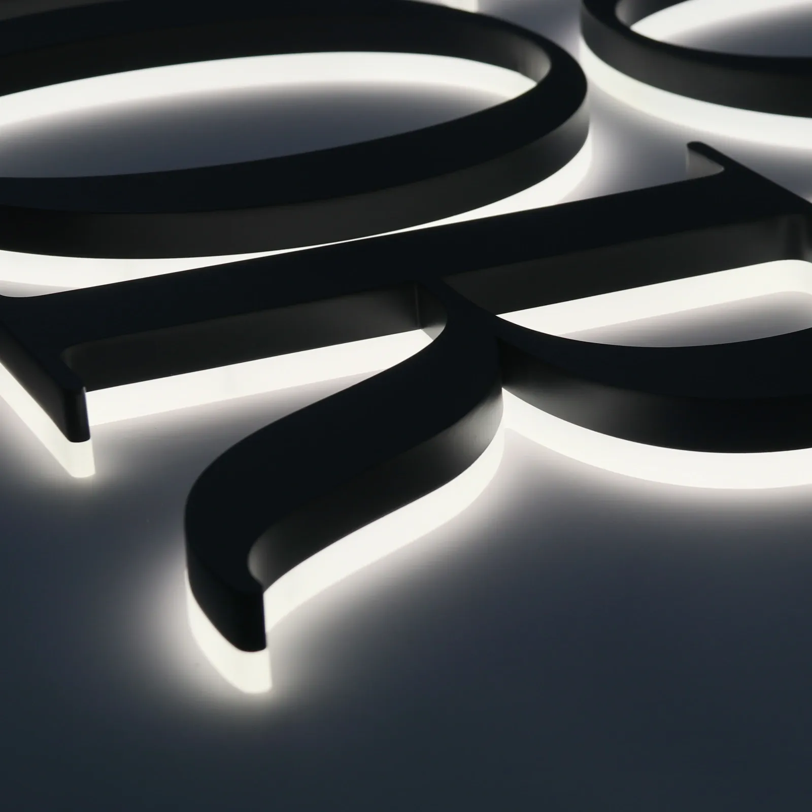 Custom Halo Lit Backlit Stainless Steel Letters | Automotive Grade Baked Paint Finish
