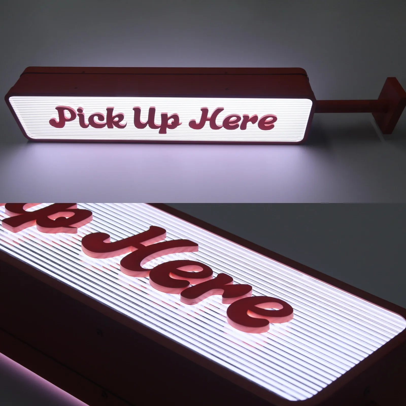Custom Double Sided Blade Sign Projecting Light Box | Fluted Acrylic and Baked Paint Finish