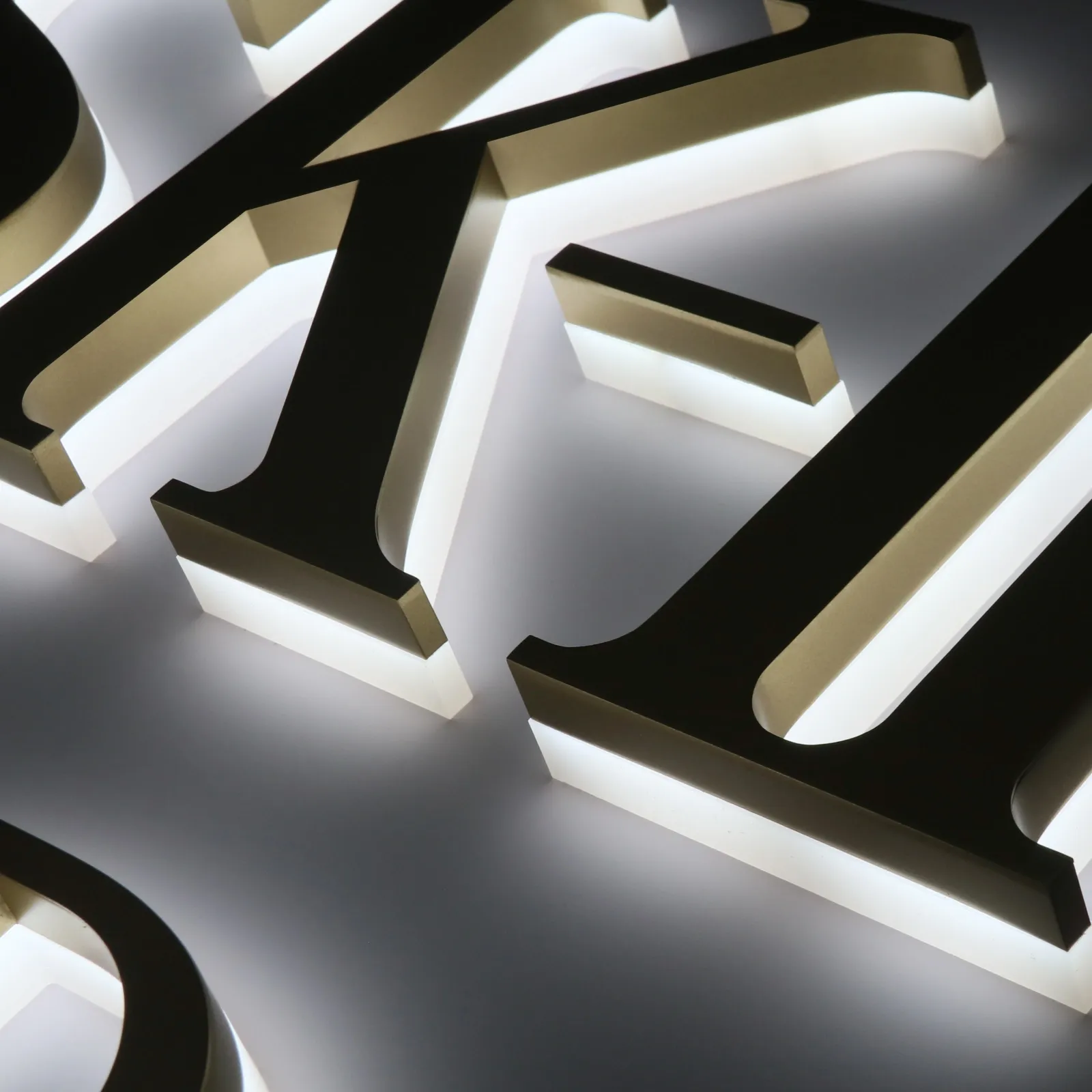 Custom Side-Lit Edge Glow Metal Letters | Stainless Steel with Acrylic Base