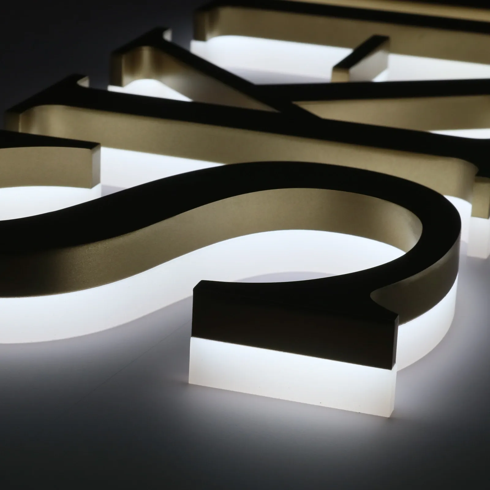Custom Side-Lit Edge Glow Metal Letters | Stainless Steel with Acrylic Base