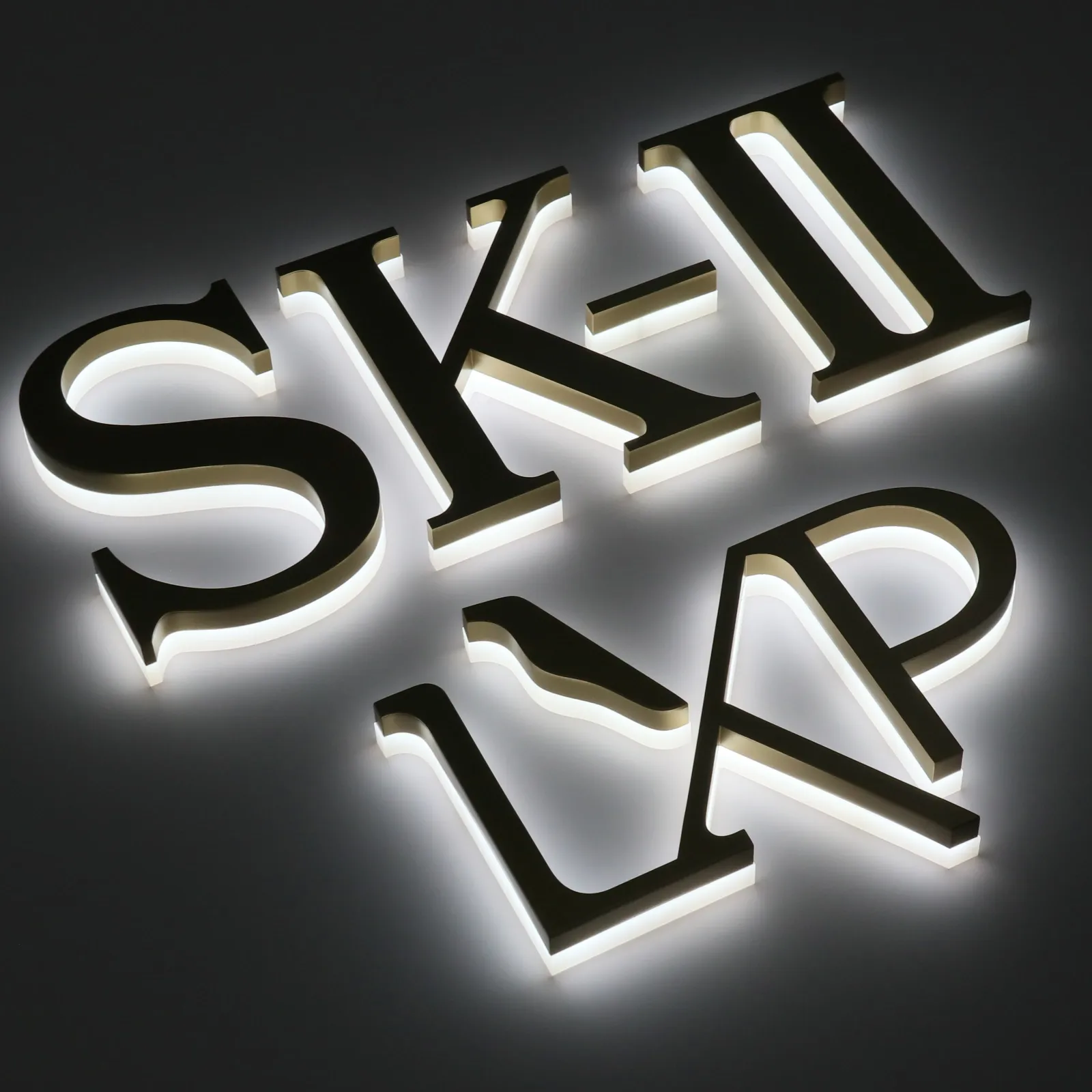 Custom Side-Lit Edge Glow Metal Letters | Stainless Steel with Acrylic Base