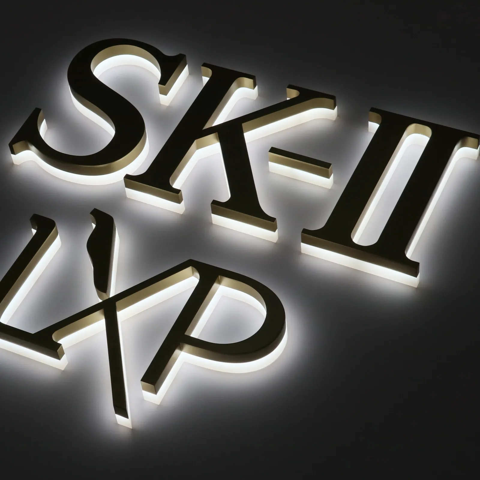 Custom Side-Lit Edge Glow Metal Letters | Stainless Steel with Acrylic Base