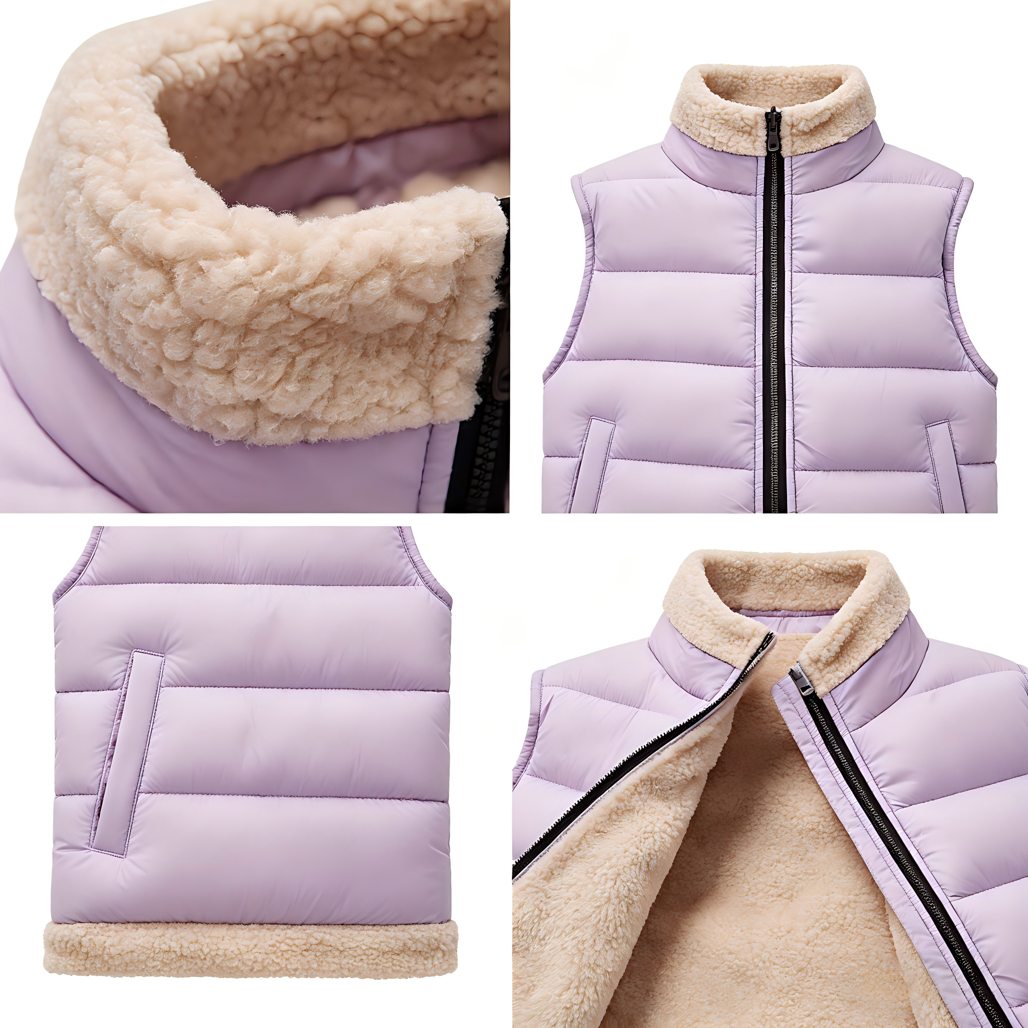 Reversible Women's Down Vest with Sherpa Fleece 3.png