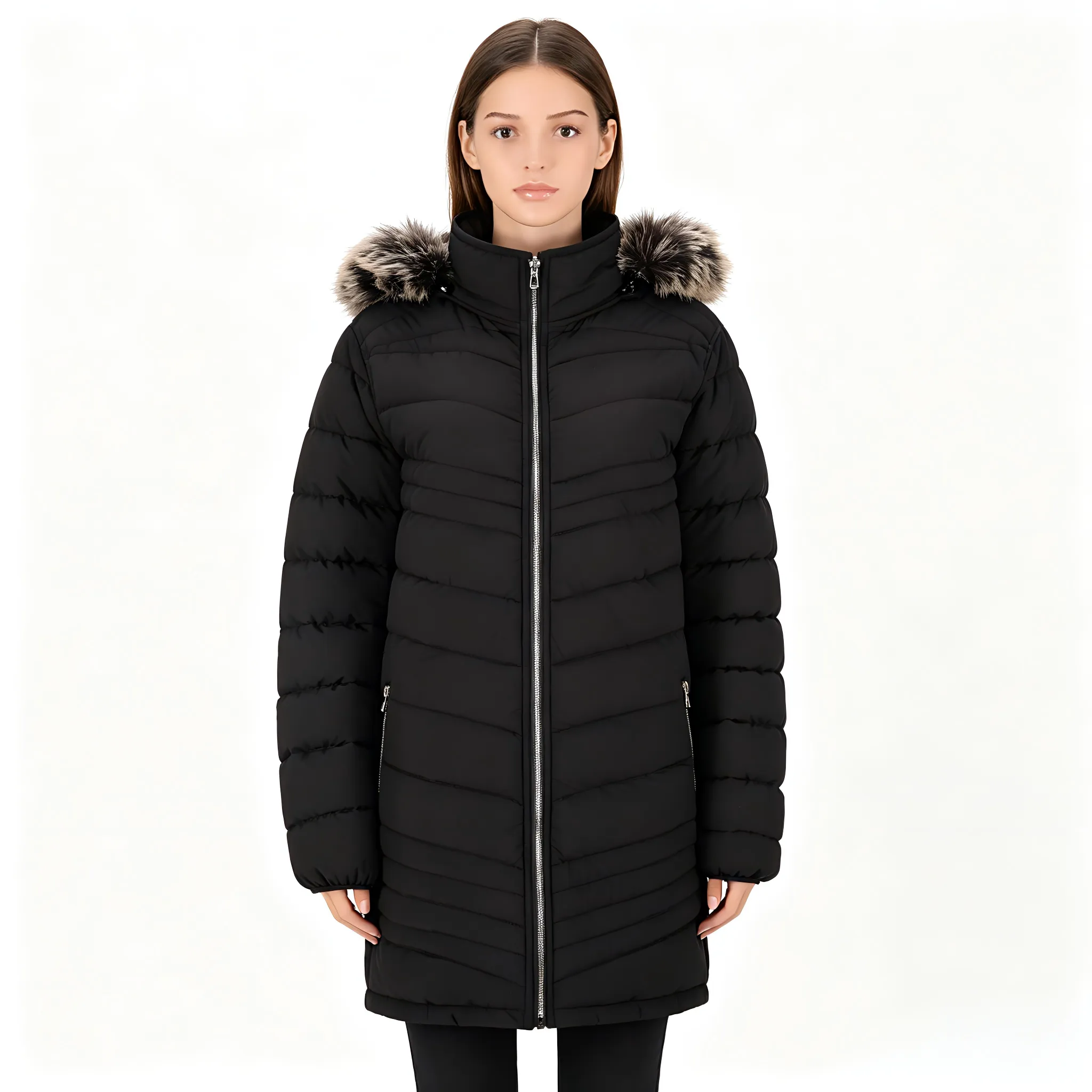 Women's Plus-Size Reversible Padded Jacket