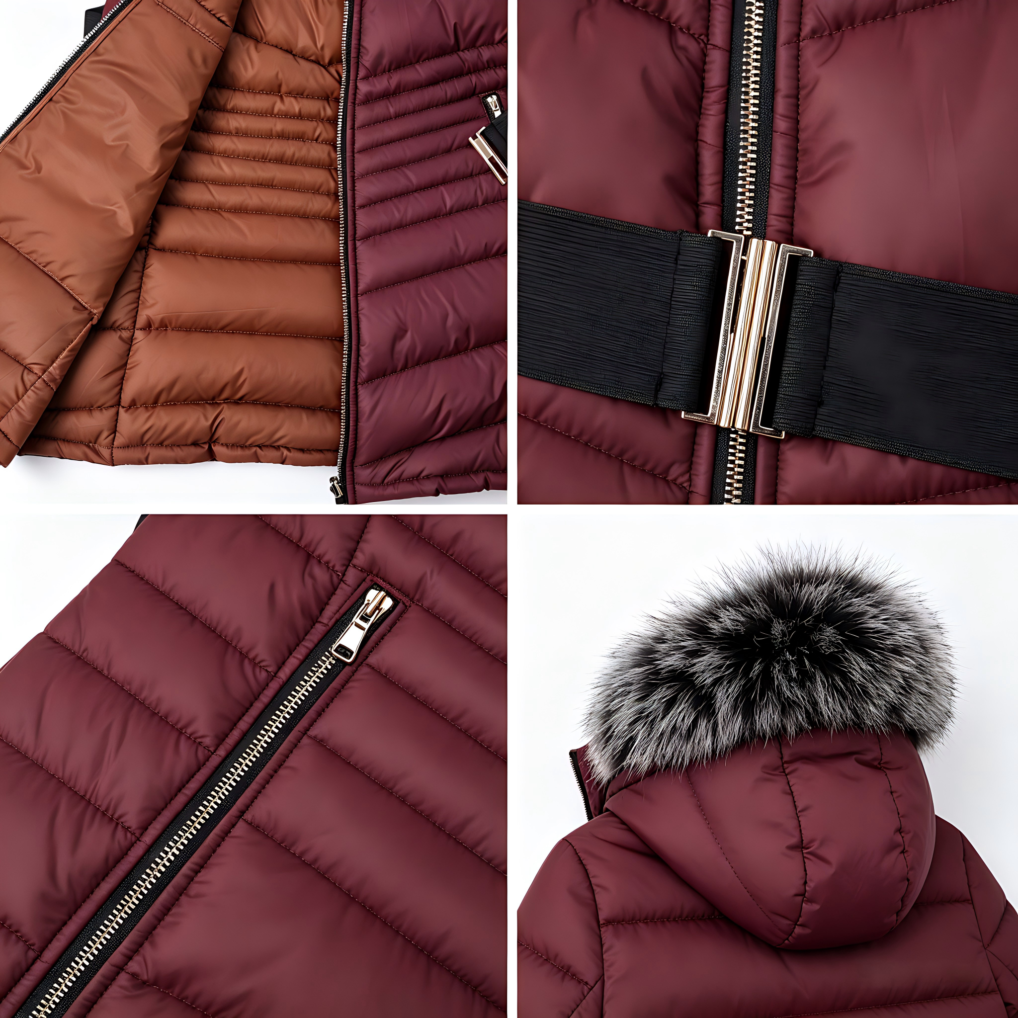 Women's Hooded Belted Mid-Length Padded Coat.png