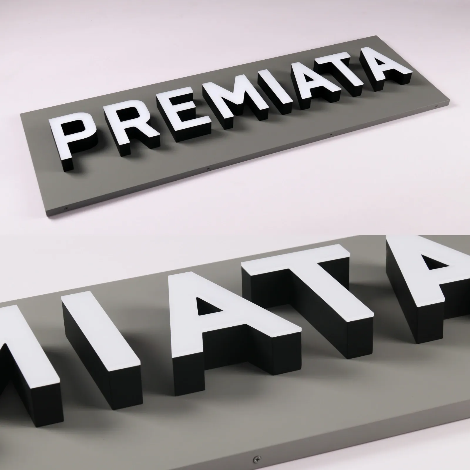 Custom Front-Lit Illuminated Channel Letters | Stainless Steel with Acrylic Face Back Plate
