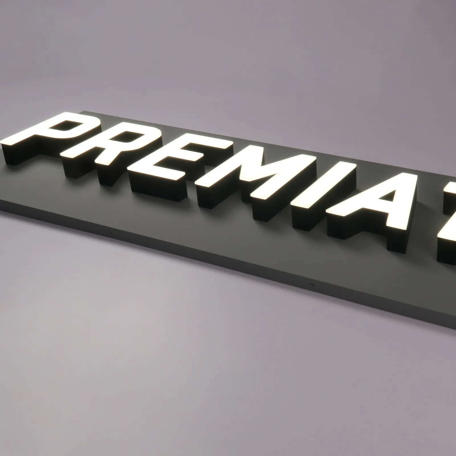 Custom Front-Lit Illuminated Channel Letters | Stainless Steel with Acrylic Face Back Plate