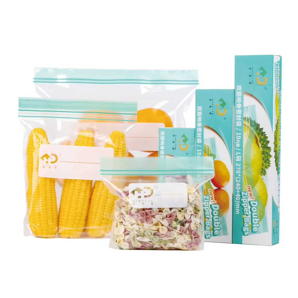 Stand-Up Double Zipper Freezer Bags Wholesale