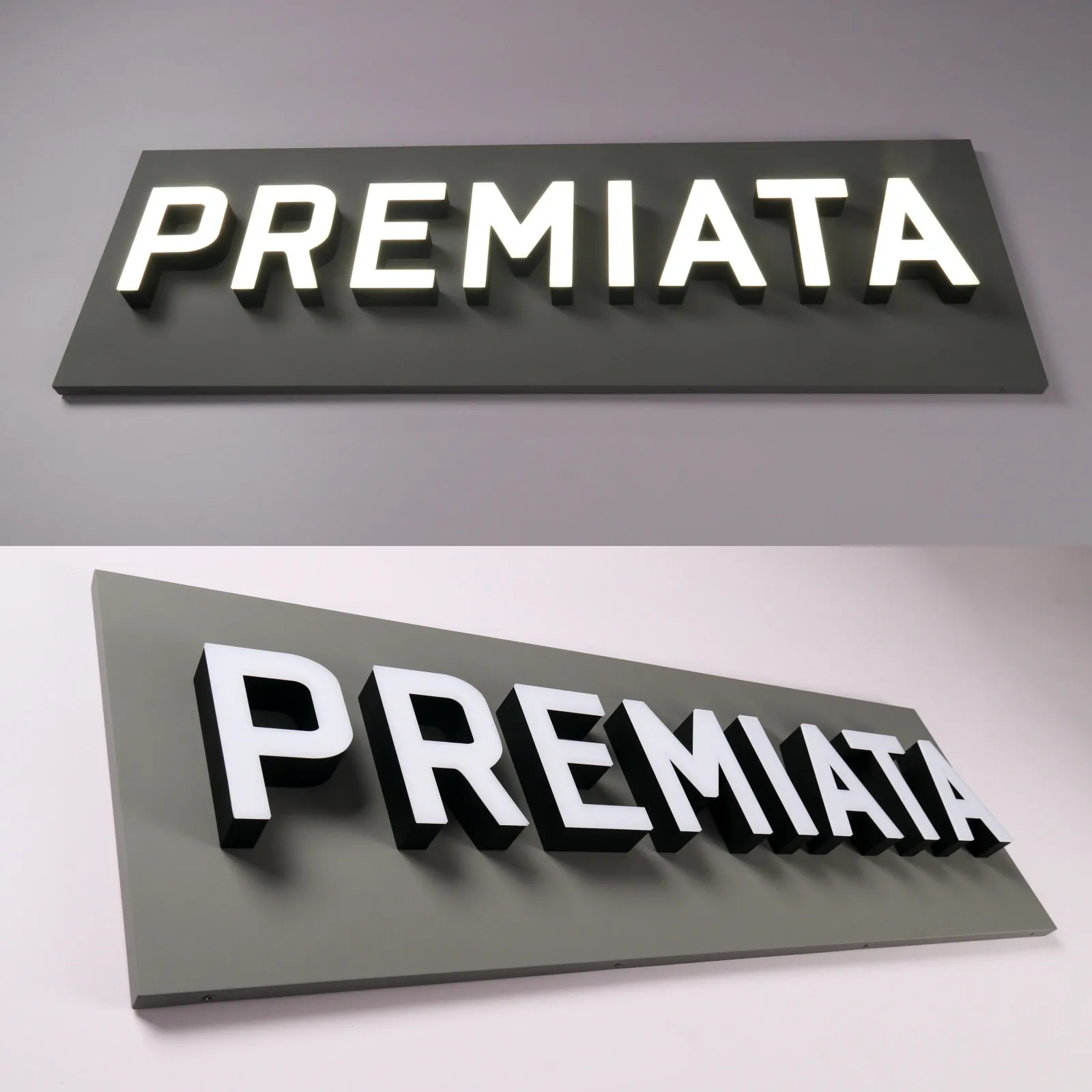 Custom Front-Lit Illuminated Channel Letters | Stainless Steel with Acrylic Face Back Plate