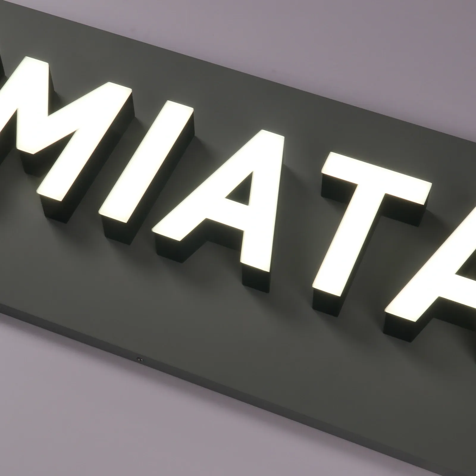Custom Front-Lit Illuminated Channel Letters | Stainless Steel with Acrylic Face Back Plate