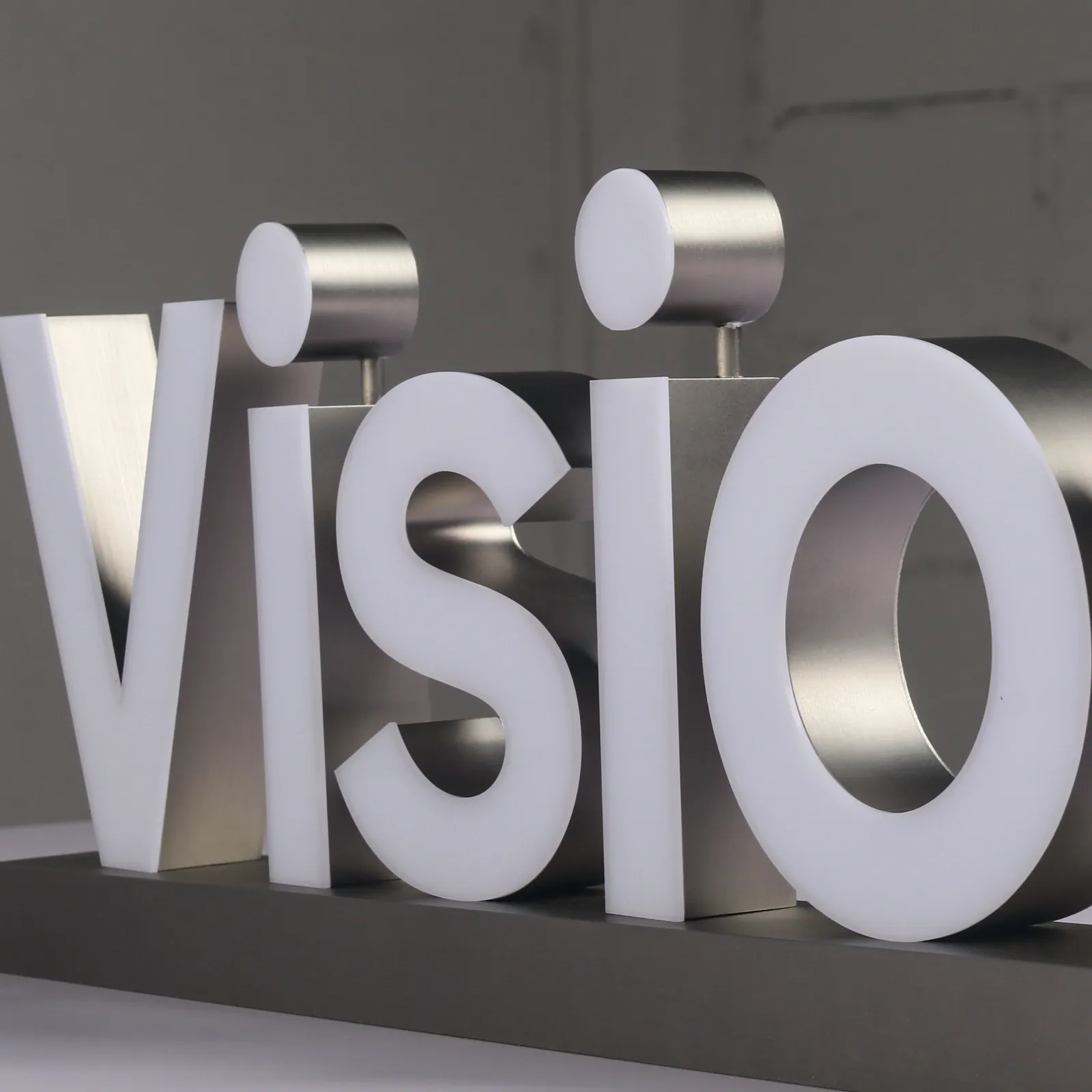 Custom Tabletop Trimless Front-Lit Sign | 304/316 Stainless Steel UV Print