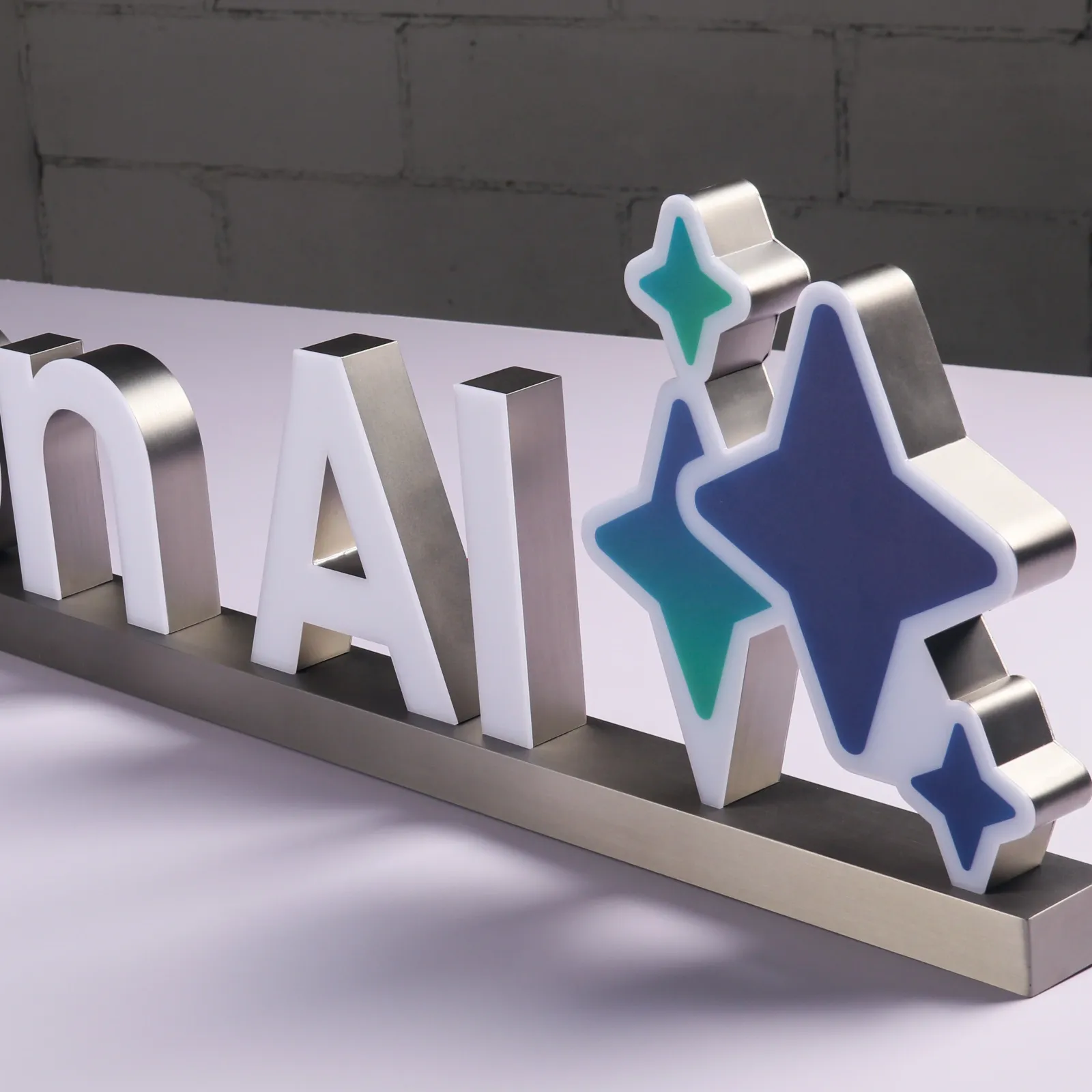 Custom Tabletop Trimless Front-Lit Sign | 304/316 Stainless Steel UV Print