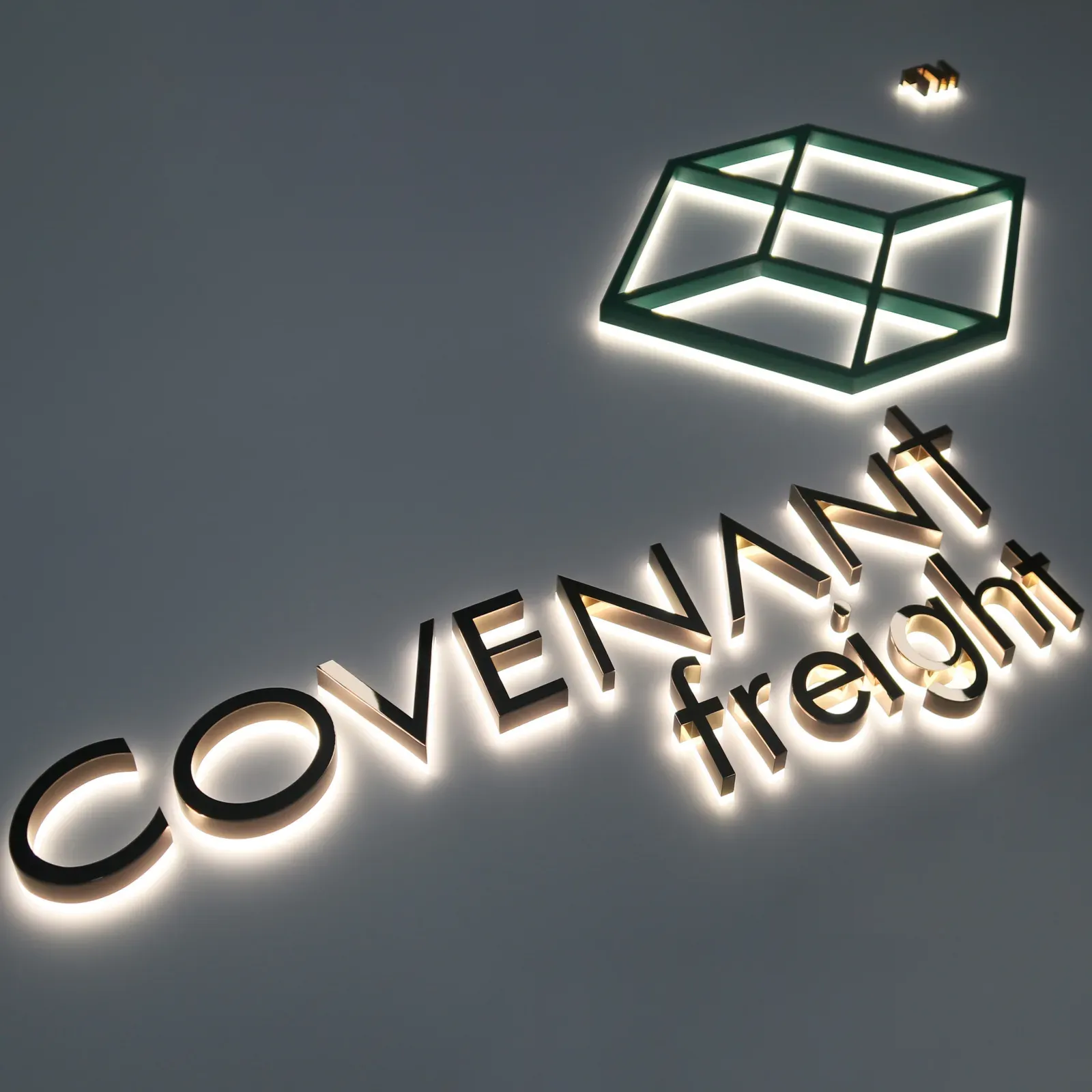 Custom Mirror Rose Gold Halo Lit Letters | PVD Stainless Steel Backlit Sign