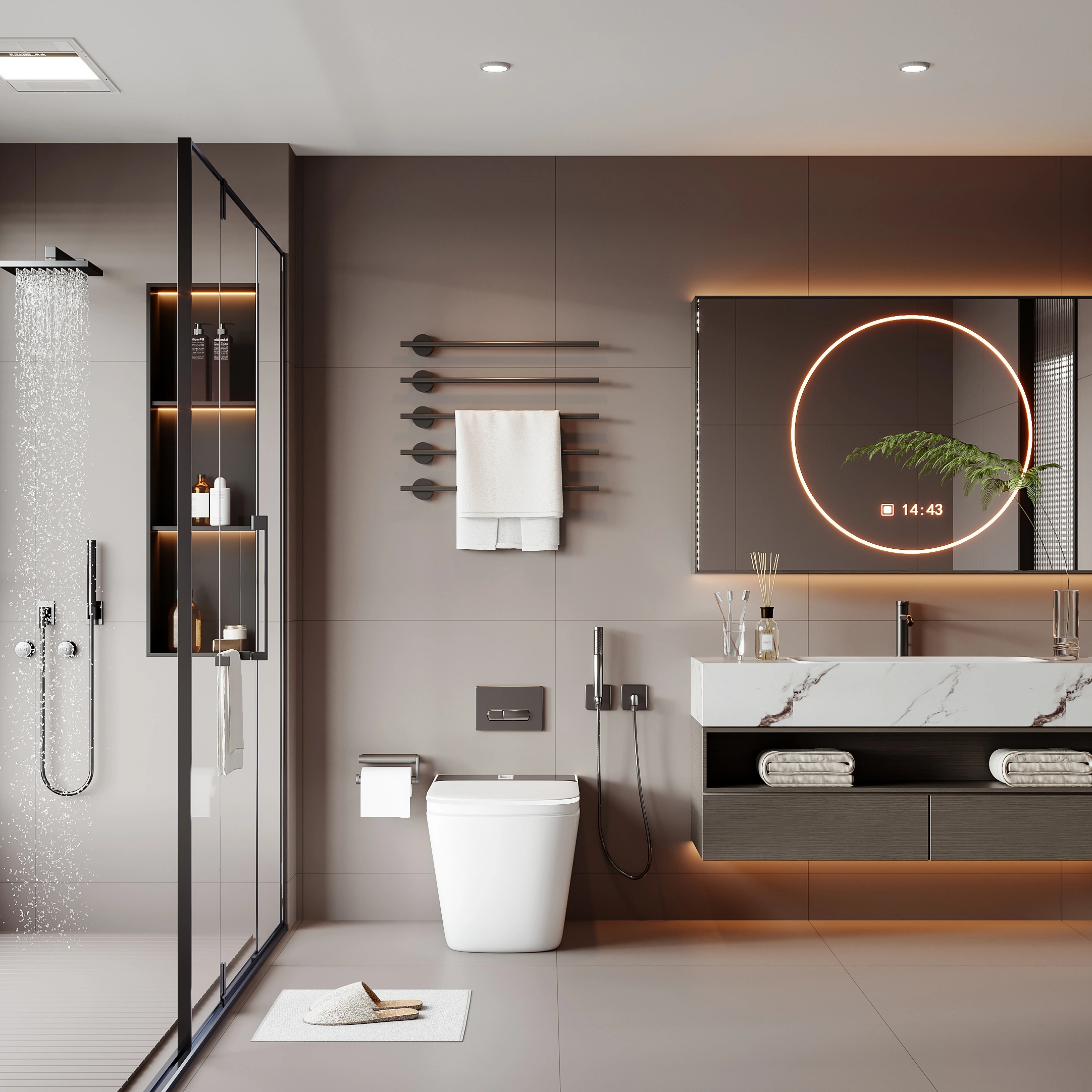 ENNOR Vanités de salle de bain en marbre de luxe | Ébénisterie contractuelle