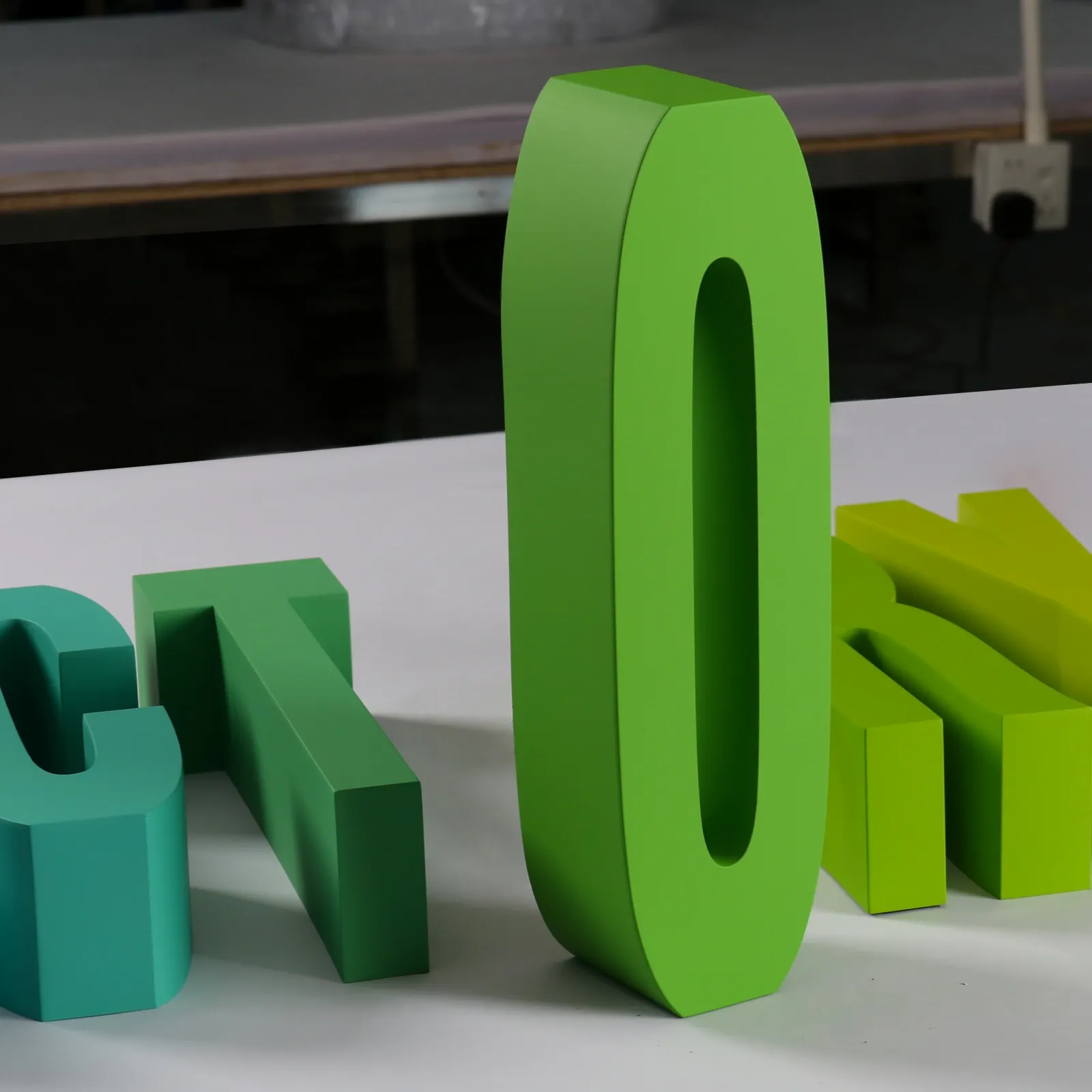 Custom Multi-Color Powder Coated 3D Stainless Steel Channel Letters (Non-Illuminated)