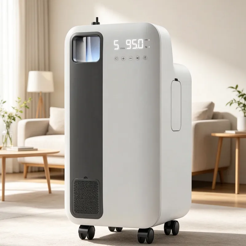 ZY-5CW Medical Grade Oxygen Concentrator for Home Use (1-5 L/min) with Atomization & Smart Control