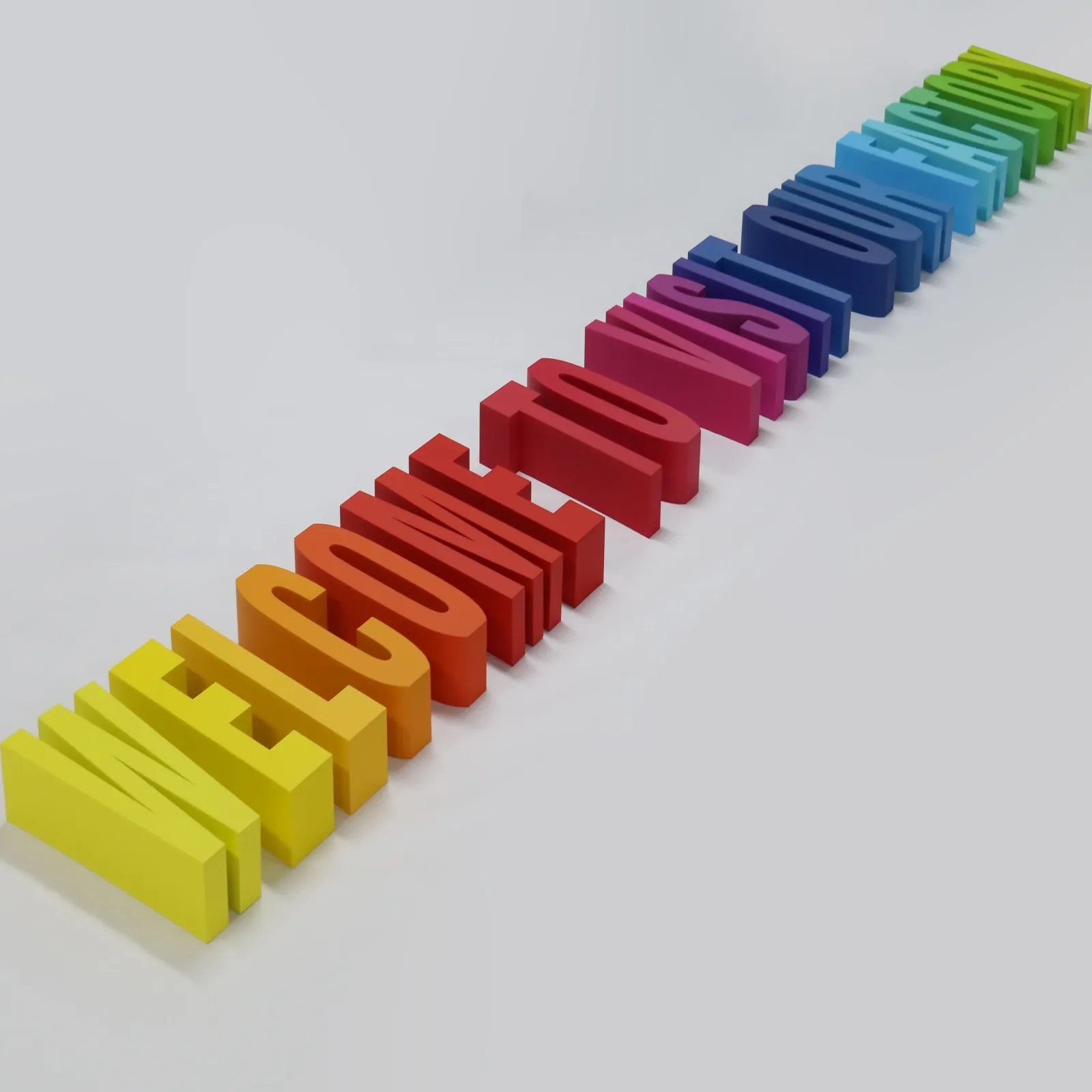 Custom Multi-Color Powder Coated 3D Stainless Steel Channel Letters (Non-Illuminated)