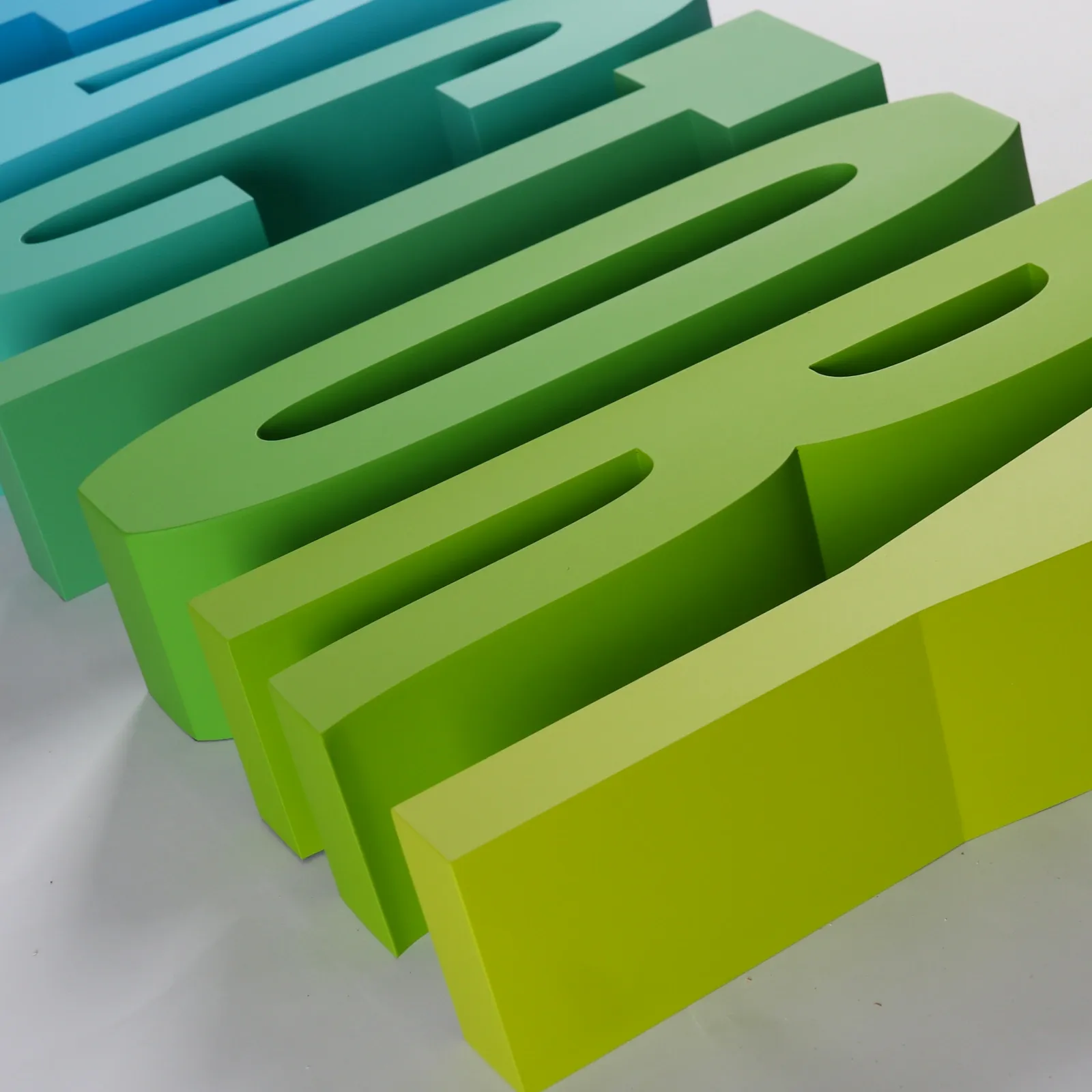 Custom Multi-Color Powder Coated 3D Stainless Steel Channel Letters (Non-Illuminated)