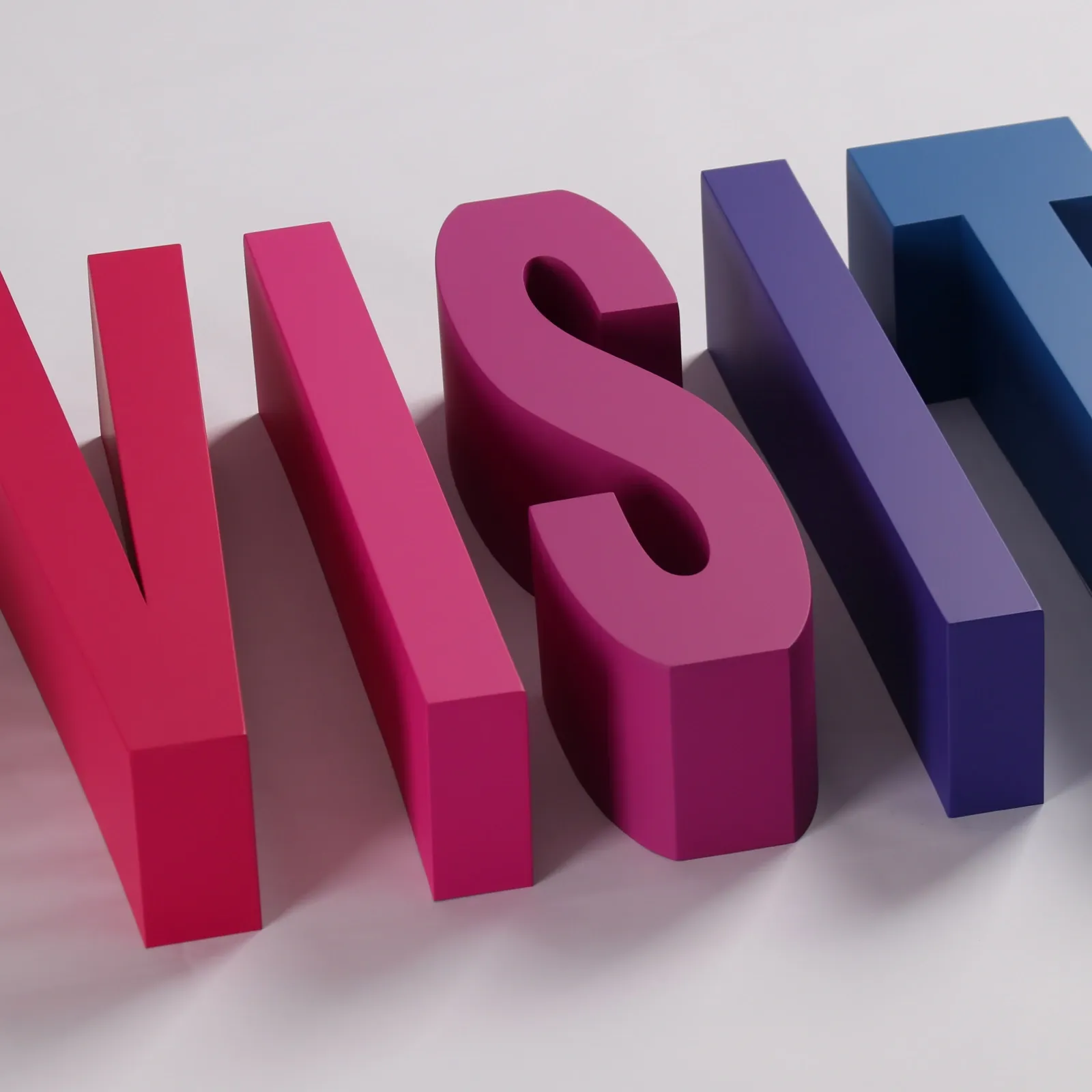 Custom Multi-Color Powder Coated 3D Stainless Steel Channel Letters (Non-Illuminated)