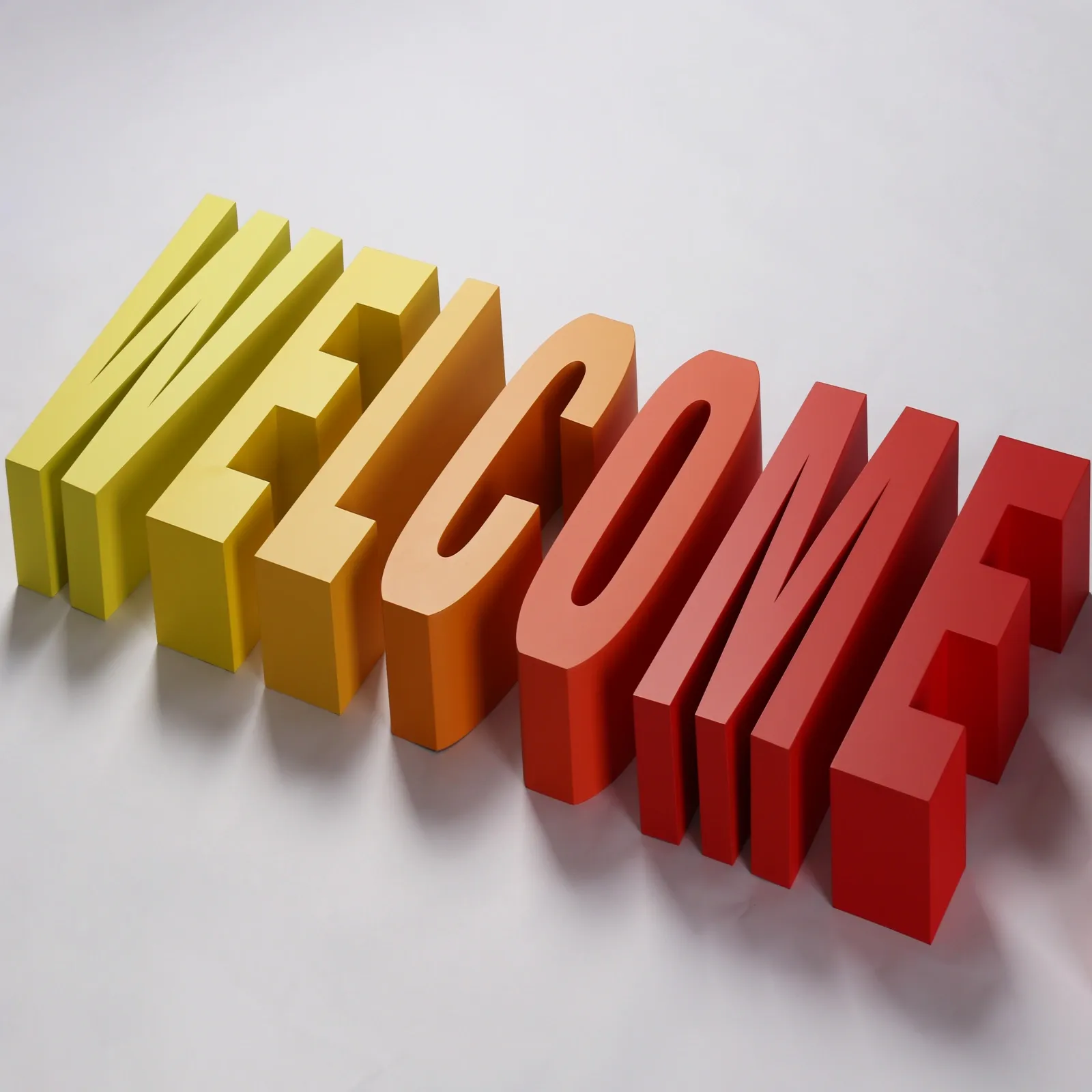 Custom Multi-Color Powder Coated 3D Stainless Steel Channel Letters (Non-Illuminated)