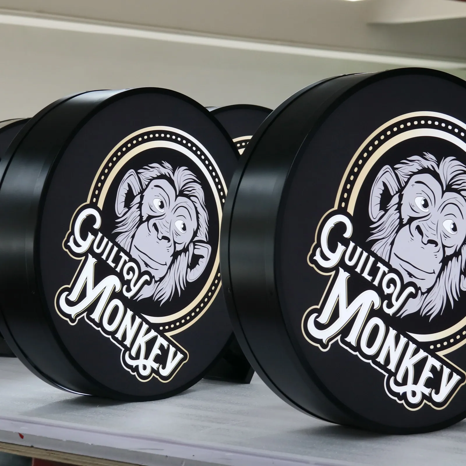 Custom Round Double Sided Projecting Light Box with UV Printed Acrylic Faces
