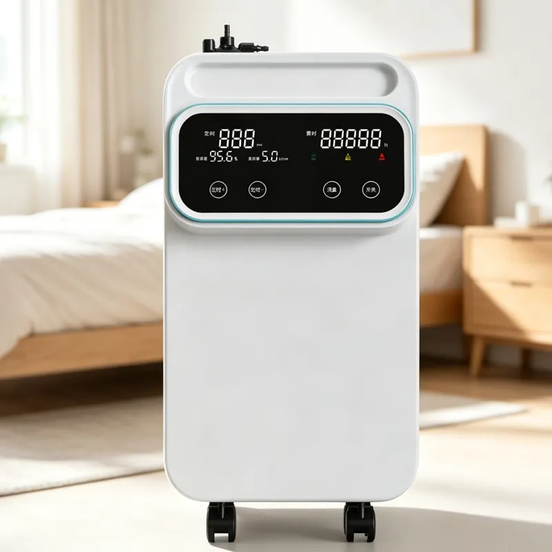 ZY-5TW Oxygen Concentrator | Arch-Handle Design & Panoramic Screen