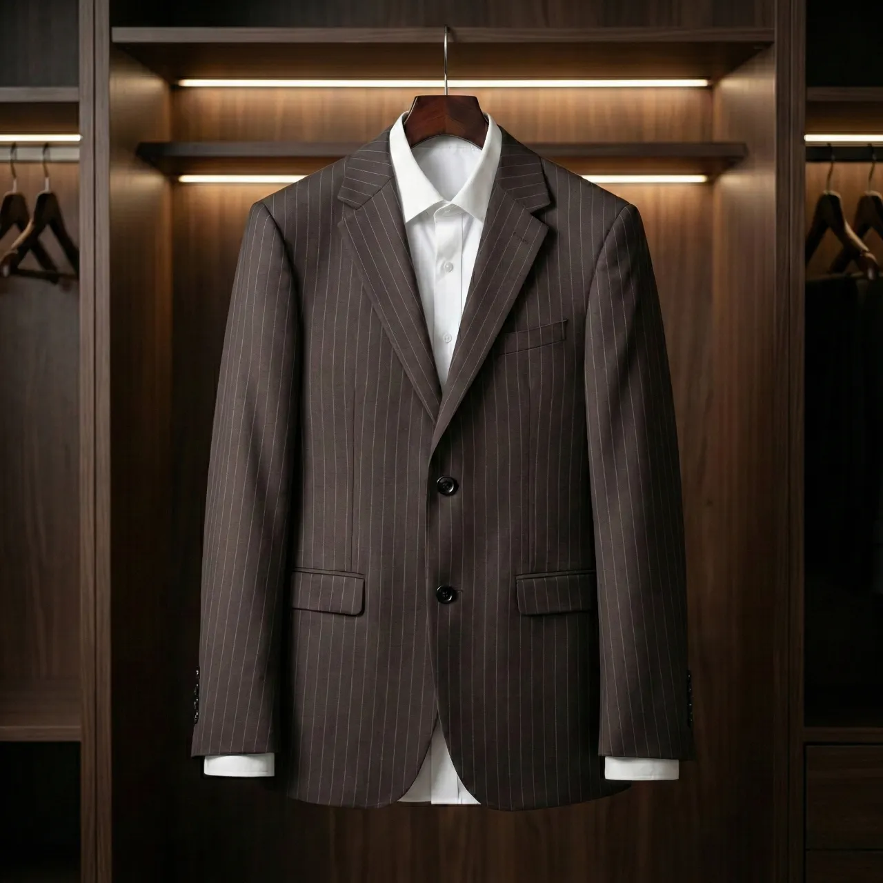 98% Wool Striped Two-Piece Suit