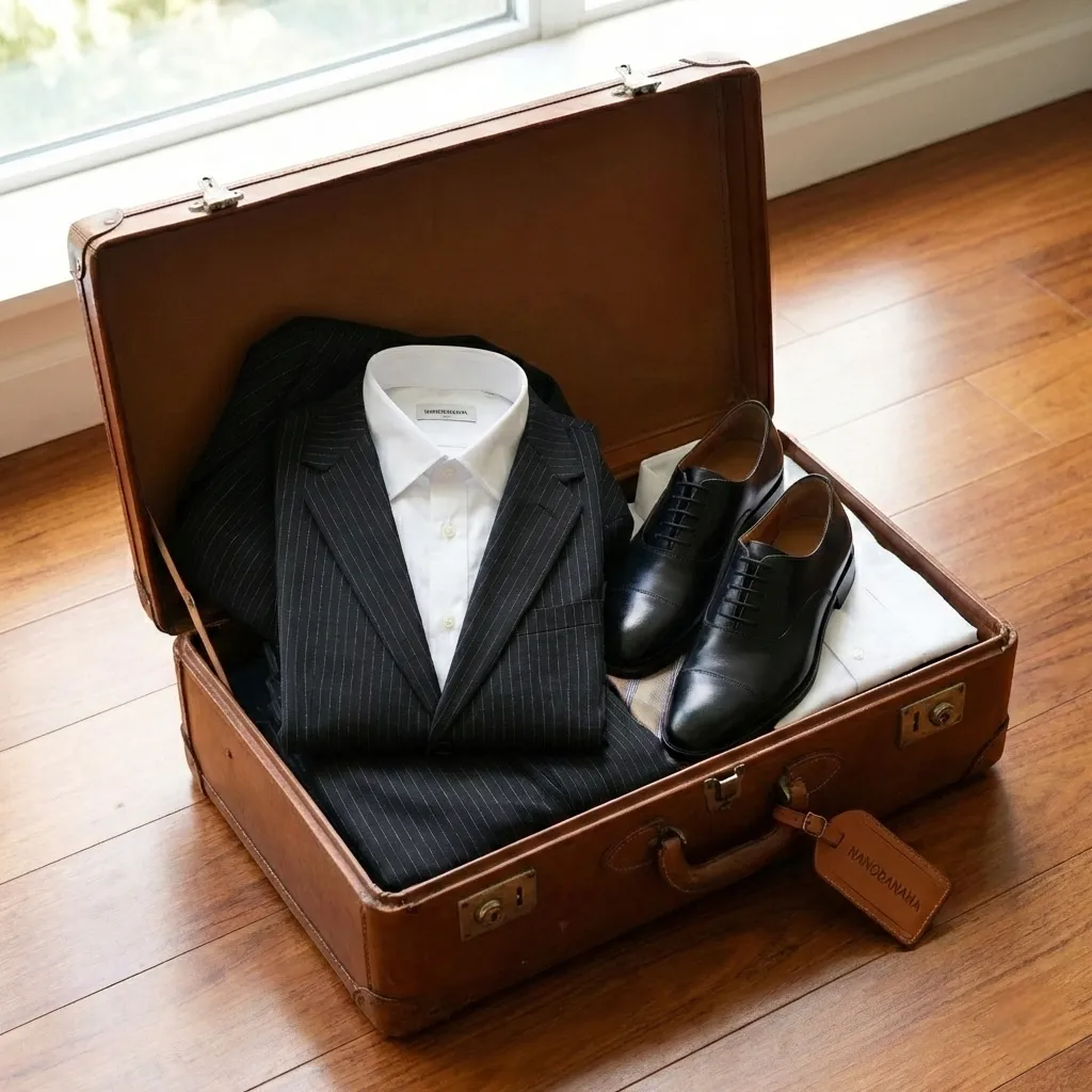 98% Wool Striped Two-Piece Suit