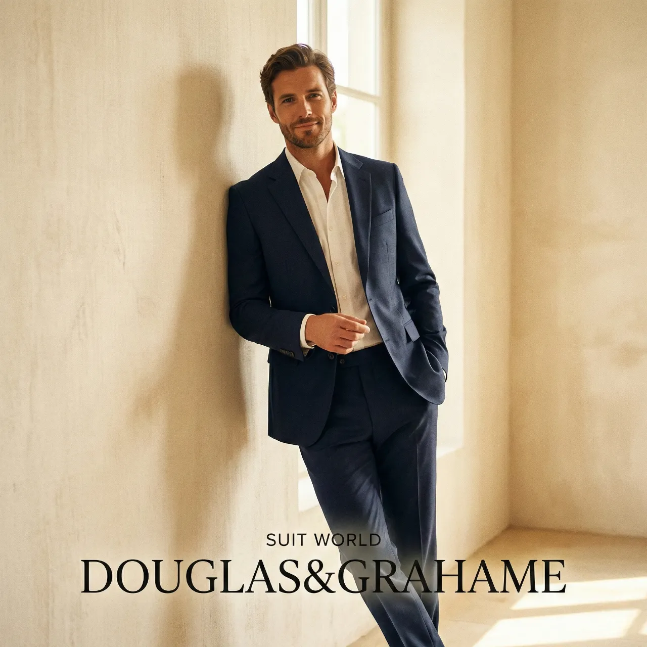 Classic Solid Wool Two-Piece Suit