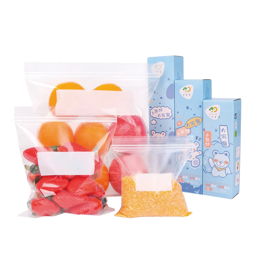 Custom Double Zipper Freezer Bags Wholesale | Food Storage Bags