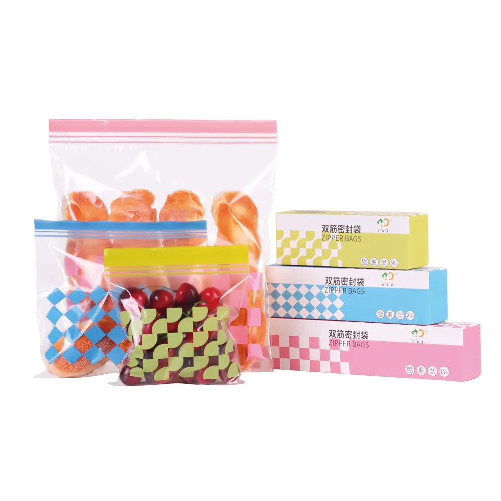 Antibacterial Double Zipper Freezer Bags (99.9% Protection)