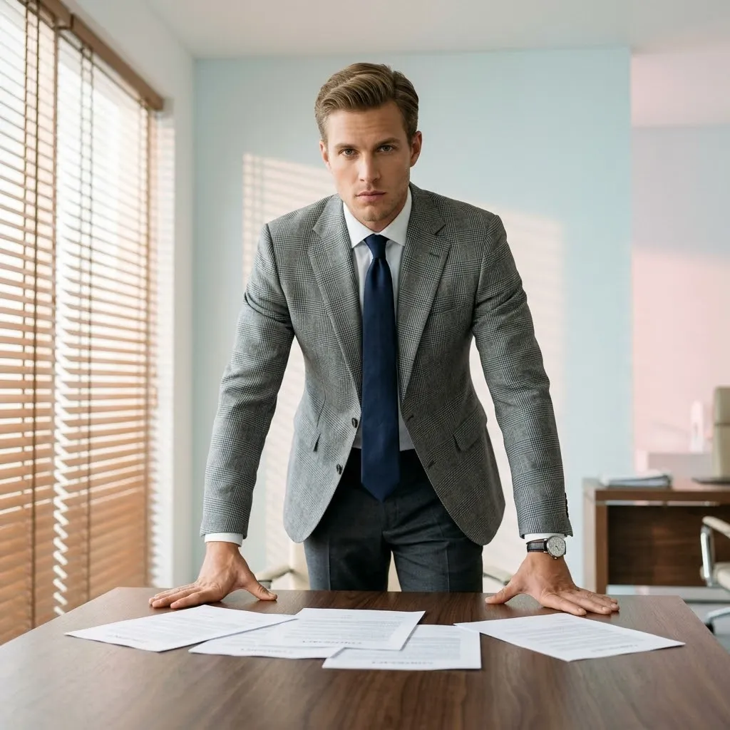 Men’s Plaid Wool Business Blazer